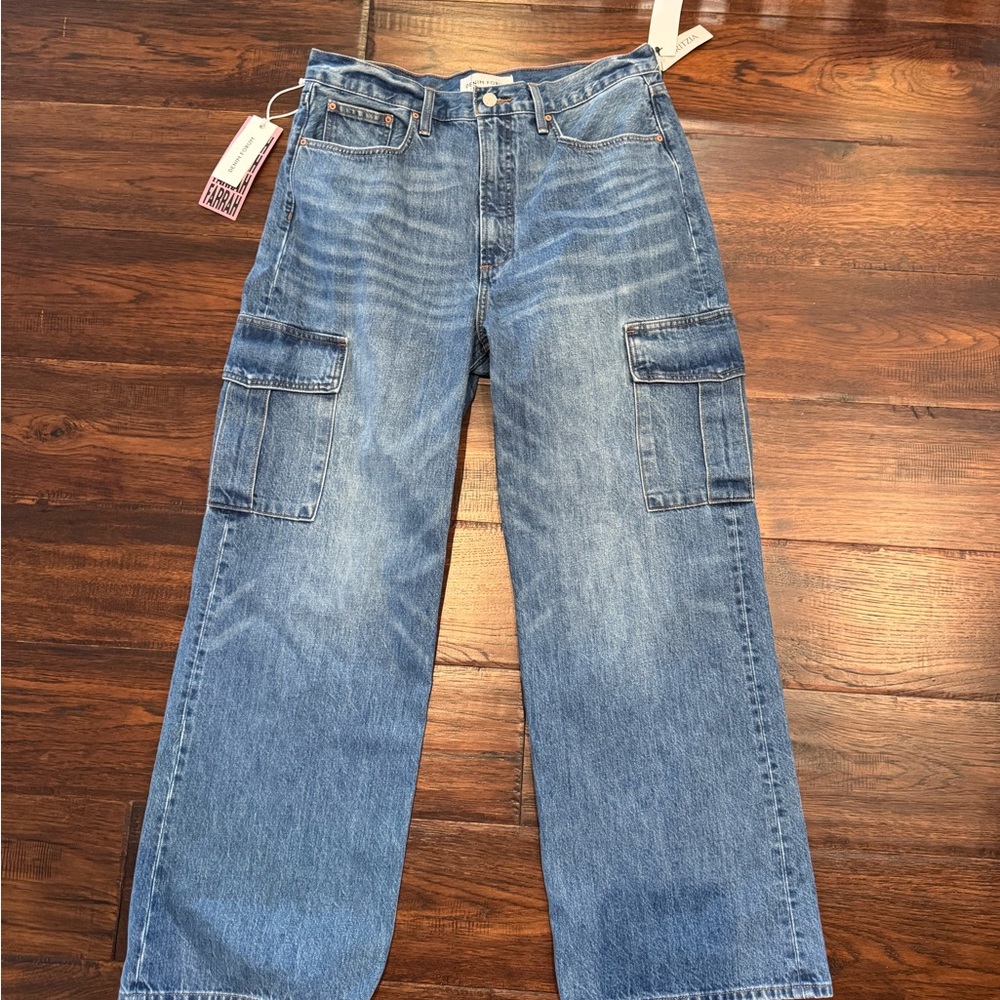 Blue Denim Cargo Jeans